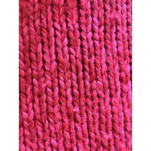 Crossroads Chunky Knit Sweater Barbie Pink Wool Blend Boho Hipster Size Large - Picture 12 of 15